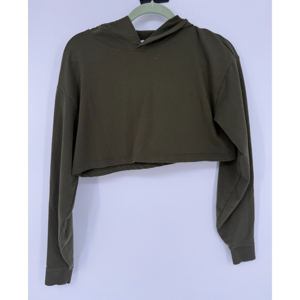 Balera Olive Green Cropped Hoodie Sweatshirt Dancewear Athleisure Women Small